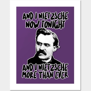 Friedrich Wilhelm Nietzsche Humor Lyric - Retro Styled Graphic Design Posters and Art